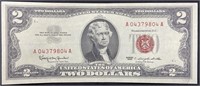 Series 1963 Jefferson Red Seal Two Dollar Bill