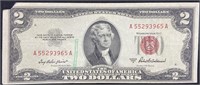 Series 1953A  Jefferson Red Seal Two Dollar Bill
