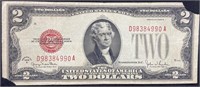 Series 1928G Jefferson Red Seal Two Dollar Bill
