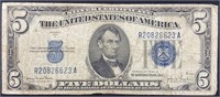 Series 1934D Lincoln Blue Seal Five Dollar Bill