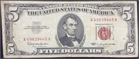 Series 1963 Lincoln Red Seal Five Dollar Bill