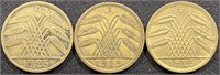 1925A - Weimar Germany Reichspfennig 5pt  coins