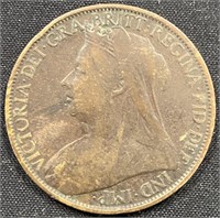 1898 - Victoria one penny coin