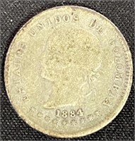1884 - Columbia 10 cent coin