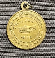 1878 Jubile Musical Montreal Medal Souvenir