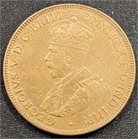 1917- Australia Geo 1/2 penny
