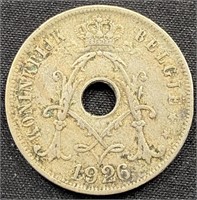 1926 - Belgium 25 cen coin