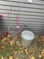 Galvanized Can and Tomato Cages