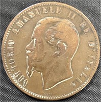 1866- Vittorio Emanuele II 10 cent coin