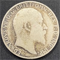 1910- One Florin 2 shillings coin