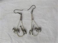 STERLING SILVER SAFARI EARRINGS 2.5"