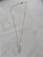 STERLING SILVER AND CZ NECKLACE 17"