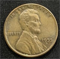 1955- Lincoln wheat penny S