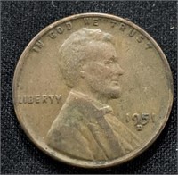1951- Lincoln wheat penny D