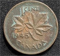 1945- Canadian 1 cent coin