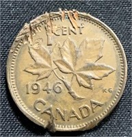 1946- Canadian 1 cent coin