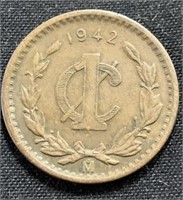 1942- Mexican 1 cent coin