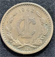 1942- Mexican 1 cent coin