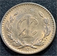 1943- Mexican 1 cent coin