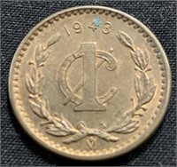 1943- Mexican 1 cent coin