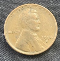 1954- Lincoln penny D
