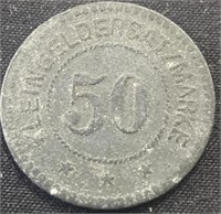 1917- kleingeldersatzmarke 50 pfennig German coin