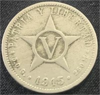 1915- 5 cent Cuban coin