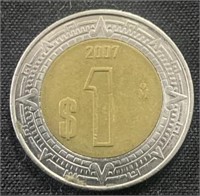 2007- dollar Mexican coin