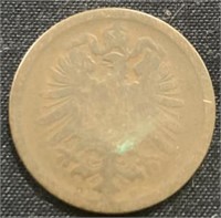 1875- deutschesreich 2 cent German coin