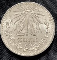 1939- 20 cent Mexican coin