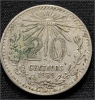 1939- 20 cent Mexican coin