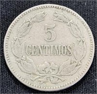 1896- 5 cent Mexican coin