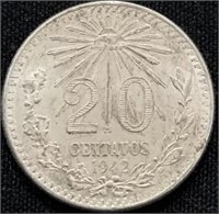 1942- 20 cent Mexican coin