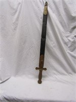 ORNATE ANTIQUE METAL SWORD WITH SHEATH