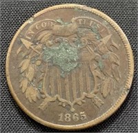 1865- U.S. 2 cent coin