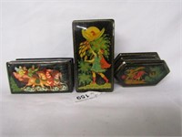 3PC SELECTION OF RUSSIAN FIGURAL LACQUER