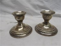PAIR STERLING SILVER CANDLEHOLDERS-