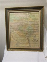 LARGE STATE OF TEXAS MAP 30"T X 25"W