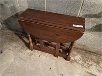 Small Wooden Table with 1 Drop Leaf