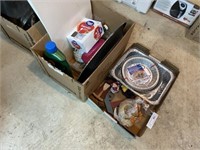 4 Boxes Home Decor, Cleaning Products, etc.