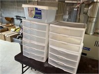 4 3-Drawer Plastic Organizers and Container