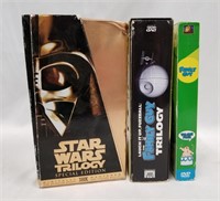 box lot with star wars original trilogy on VHS, st