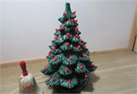 Ceramic christmas tree and bell