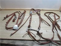 Leather bridle with silver conches