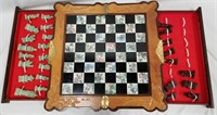 folding chess board of Chinese origin white pieces
