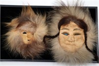 2 Inuit Fur & Skin Mask