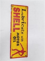 shell oil cast iron advertising sign 11 3/4" acros