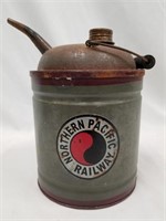 northern pacific railway oil can imported 9 1/2"