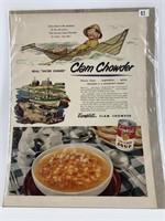 Campbell's soup advertising in plastic sleeve 13 3