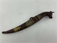 brass handled dagger wit sheath of indo Persian de
